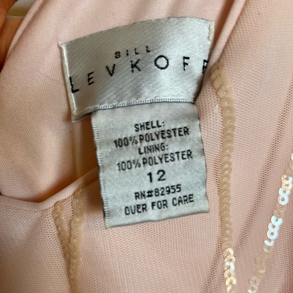 Bill Levkoff Sequin Mesh V-Neck Wedding Bridesmaid Prom Dress Size 12 - Picture 15 of 16